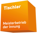 Das moderne Tischlerlogo auf der Ebene: Innungsbetrieb Das moderne Tischlerlogo auf der Ebene: Innungsbetrieb