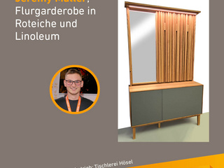 Die Gute Form 2025: Jeremy Müller, Flurgarderobe in Roteiche und Linoleum