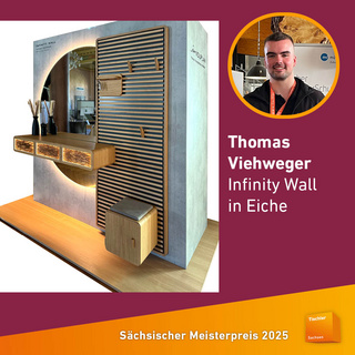 Der Sächsische Meisterpreis 2025: Thomas Viehweger, Infinity Wall in Eiche